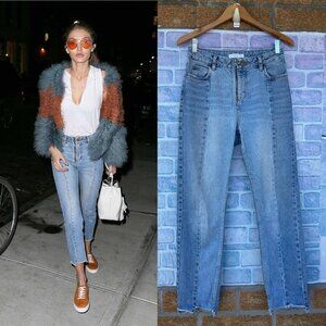 SANDRO MIREN STEPPED HEM STRAIGHT JEANS EU36/27